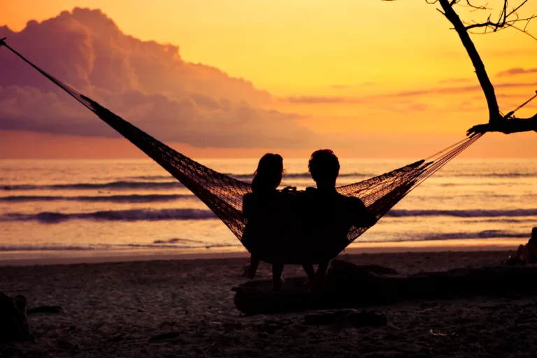 Costa Rica hammock strand solnedgång