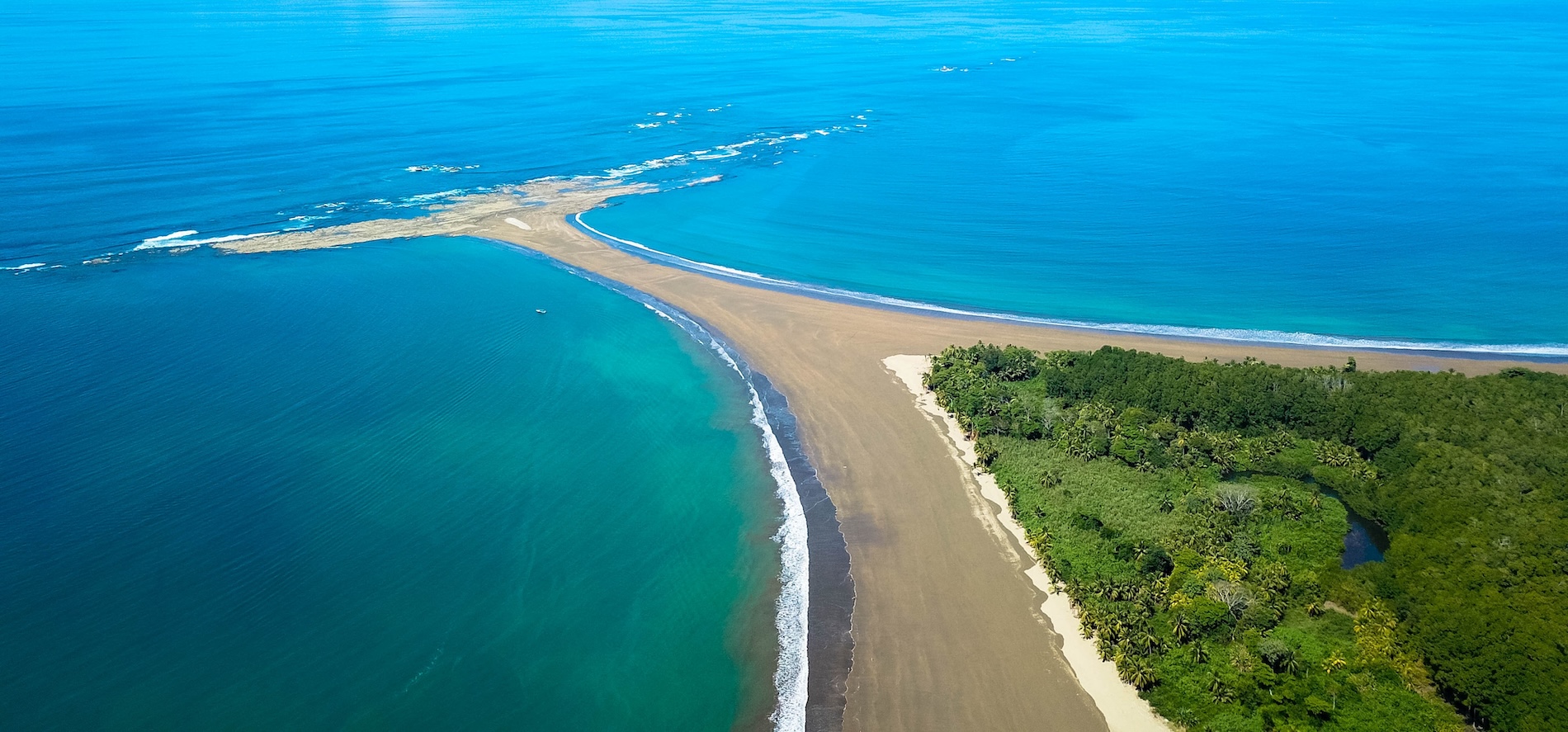 Beach View of the Whales Tail at the Marino Ballena National Park in Uvita Costa Rica